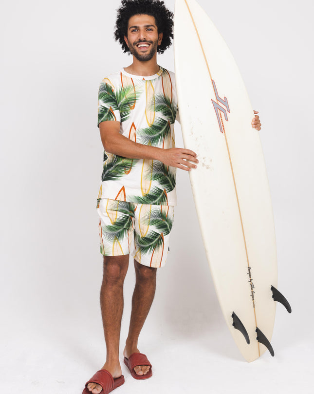 SURF BREAK T-SHIRT & SHORTS SET HEREN