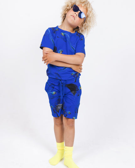 SNURK Blue Parrot Shorts Kids