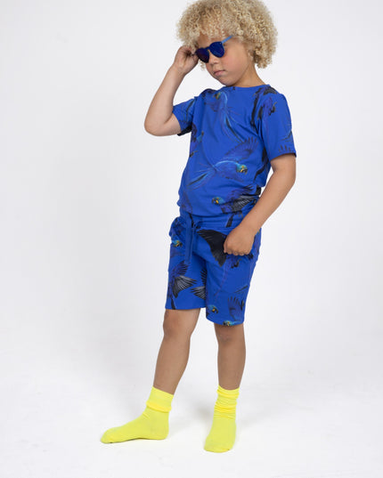 SNURK Blue Parrot Shorts Kids