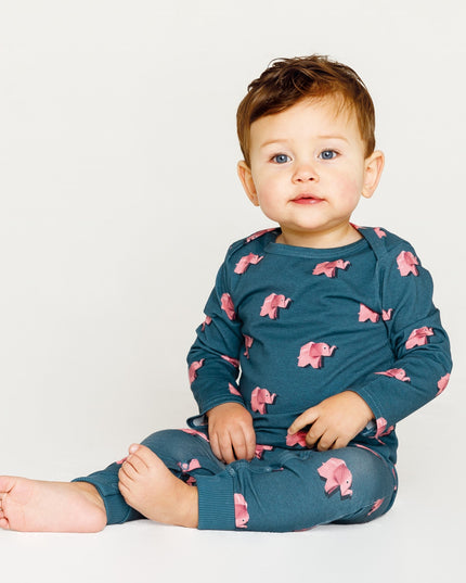 SNURK Pink Elephant Jumpsuit Baby Foto 21374