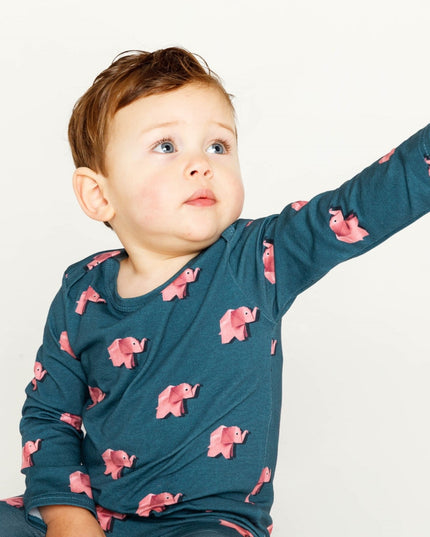 SNURK Pink Elephant Jumpsuit Baby Foto 21375
