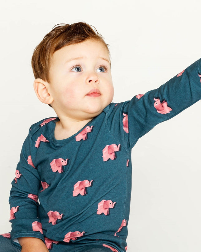 SNURK Pink Elephant Jumpsuit Baby Foto 21375