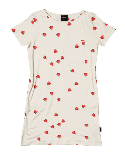 SNURK Strawberries T-shirt Dress Dames Foto 14931