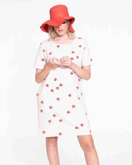 SNURK Strawberries T-shirt Dress Dames Foto 14932