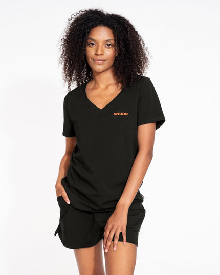 SNURK Uni Black V-halsT-shirt Dames Foto 15079